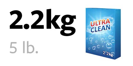 2,2 kg förpackning med tvättpulver
